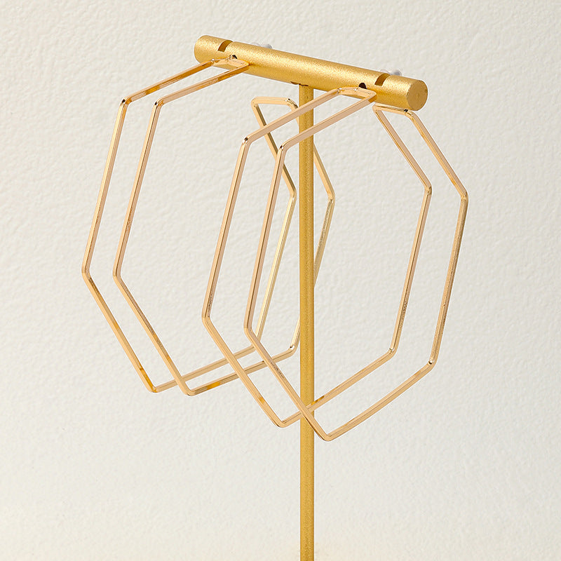 Geometric Chic Metal Earrings - Vienna Verve Collection