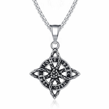 Steel Necklace - Vintage Nordic Celtic Eternal Cycle Viking Inspired Jewelry For Men
