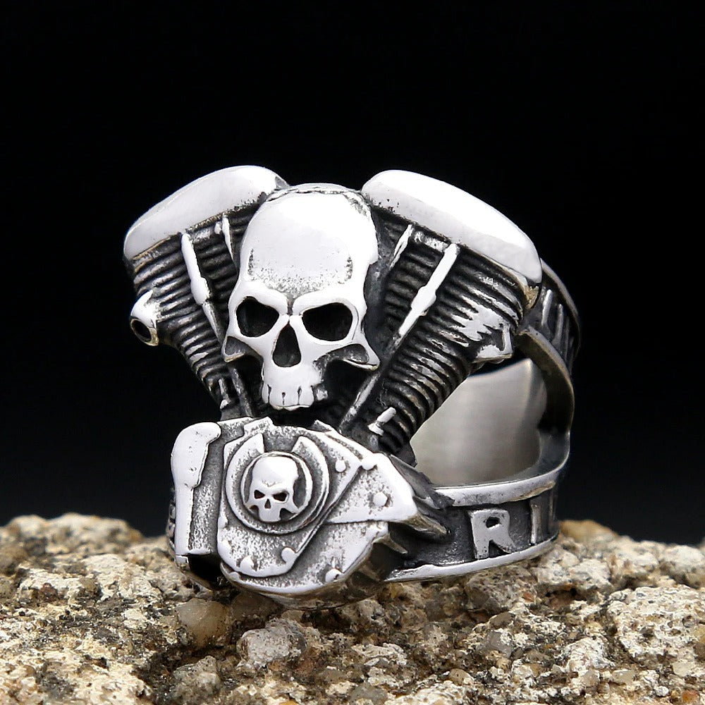 Vintage Skull Stainless Steel Men's Ring