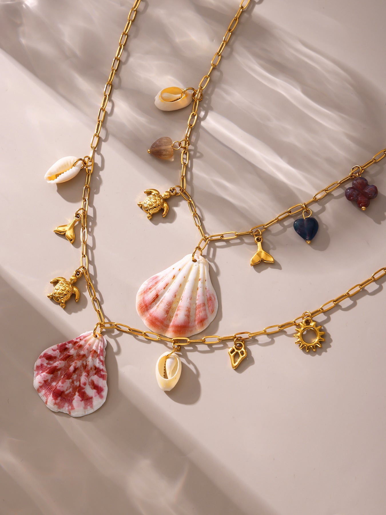 Planderful Natural Shell Turtle Necklace Ocean Series Women