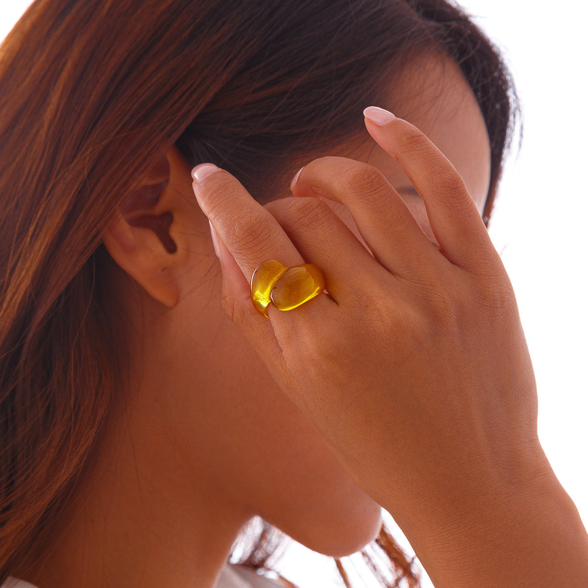 Planderful Water Drop Hug Ring Vienna Verve Transparent Geometric Statement Ring For Women
