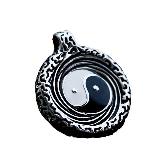 Titanium Steel Retro Tai Chi Epoxy Pendant for Men - Cross-Border Wholesale