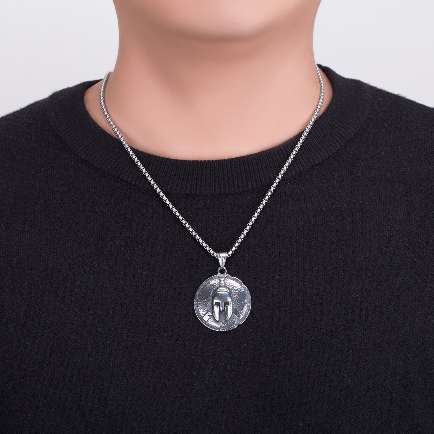 Titanium Steel Necklace - Vintage Spartan Pendant For Men With Hip Hop Style Urban Streetwear