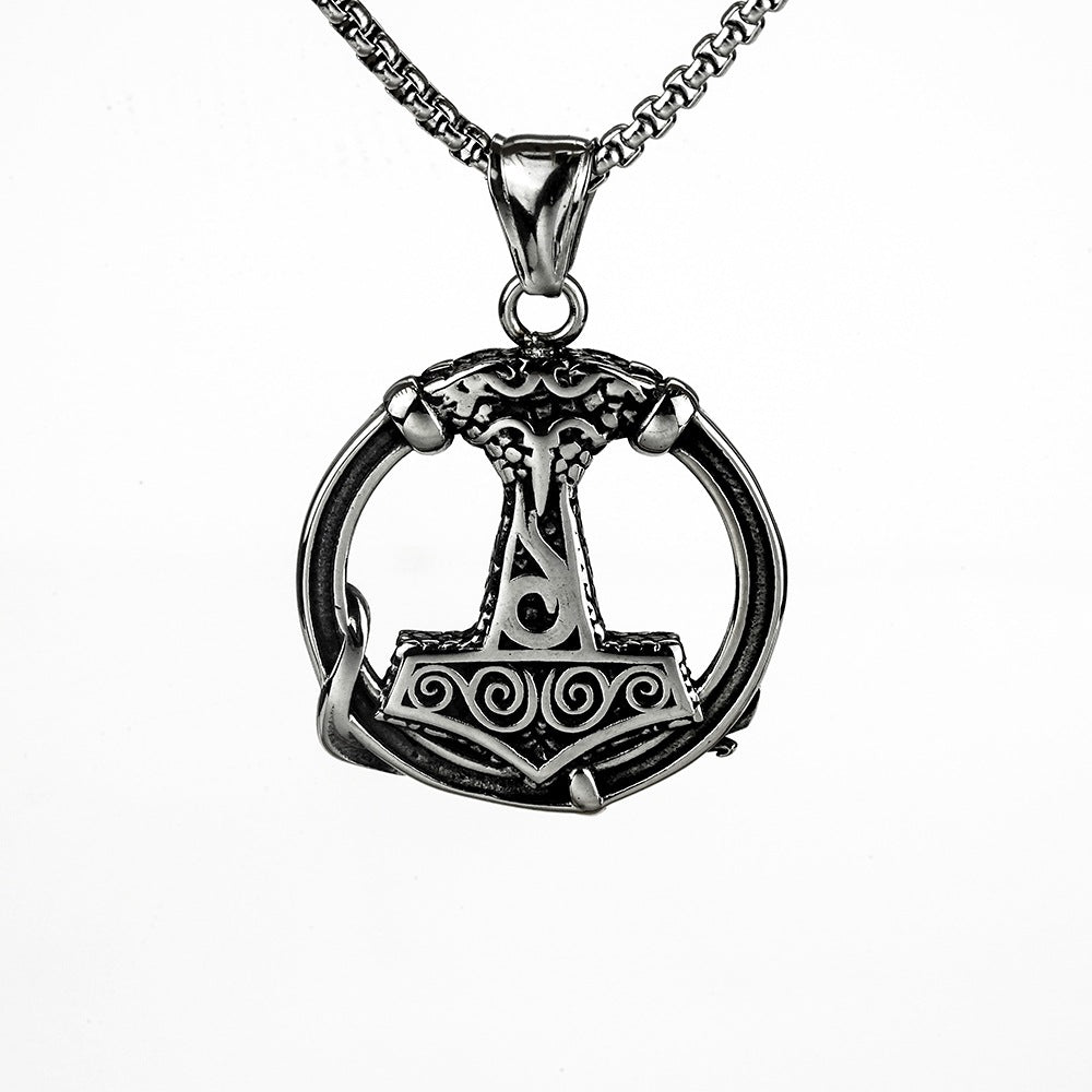 Hip-Hop European American Retro Viking Pendant Necklace for Men