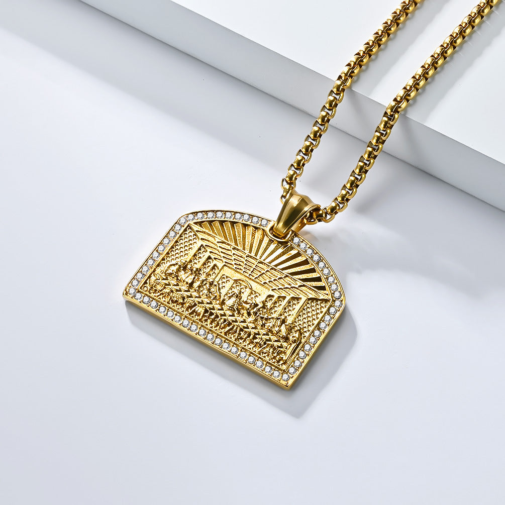 Amazon Hot-Selling Titanium Steel Hip-Hop Pendant Necklace