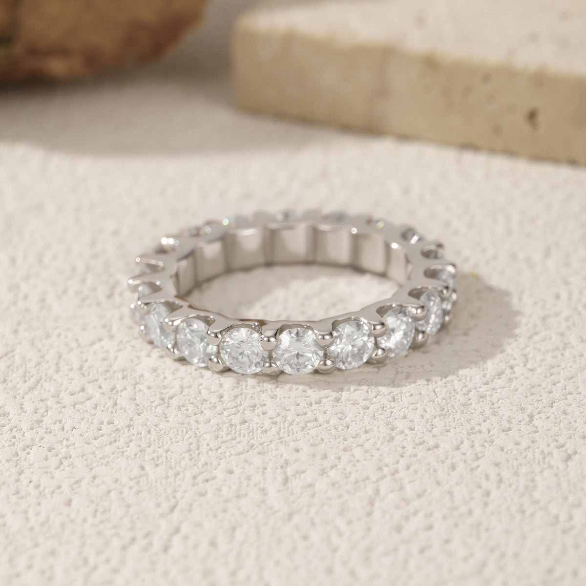 S925 Sterling Silver Moissanite Eternity-Style Band