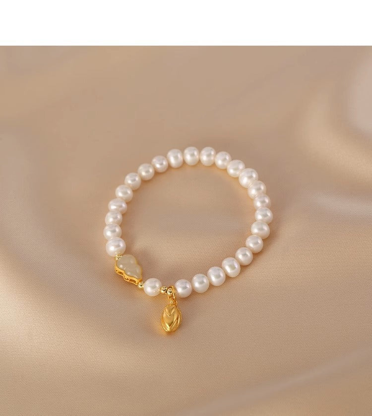 Freshwater Pearl Gourd Charm Bracelet