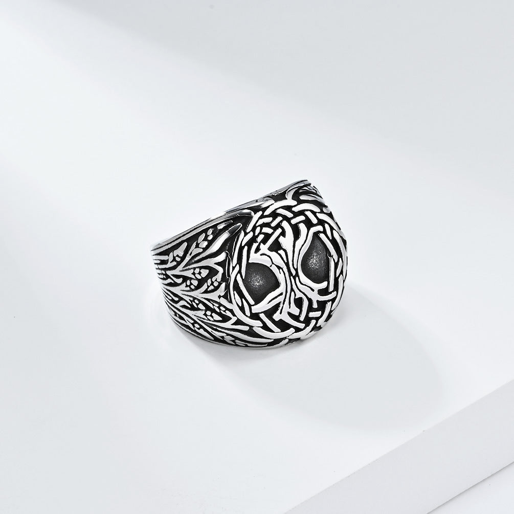 Nordic Viking Tree Of Life Stainless Steel Ring Stainless Steel Men's