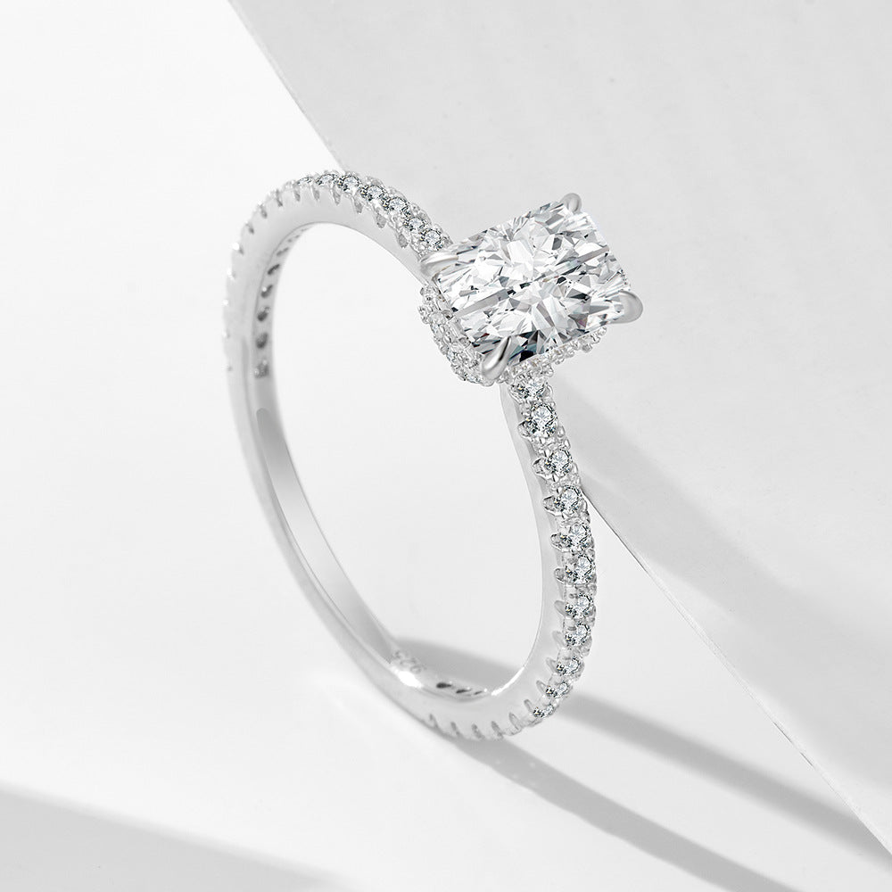 S925 Sterling Silver Classic Fashion Moissanite Ring Jewelry