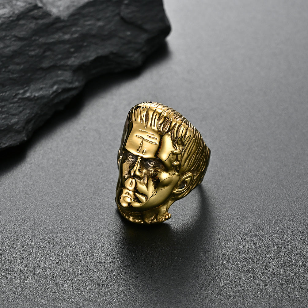 European And American Retro Hip Hop Stainless Steel Ring
