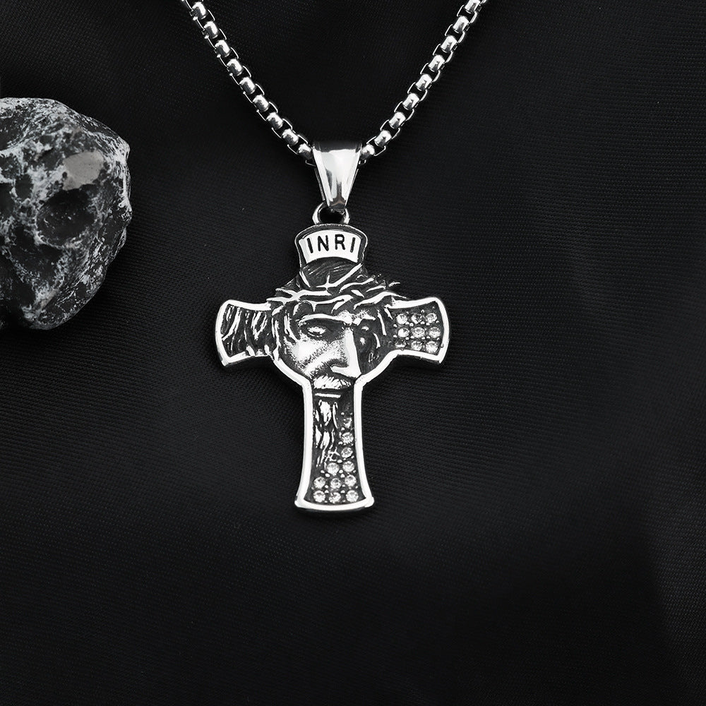 European and American Jewelry Wholesale Titanium Steel Men's Pendant Necklace Cross