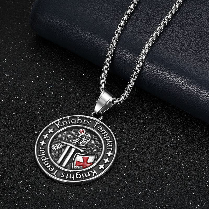 Steel Necklace – Elegant Templar Knights Pendant