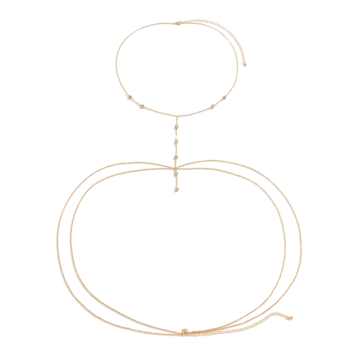 European and American Jewelry Collection - Vienna Verve Rhinestone Body Chain Necklace