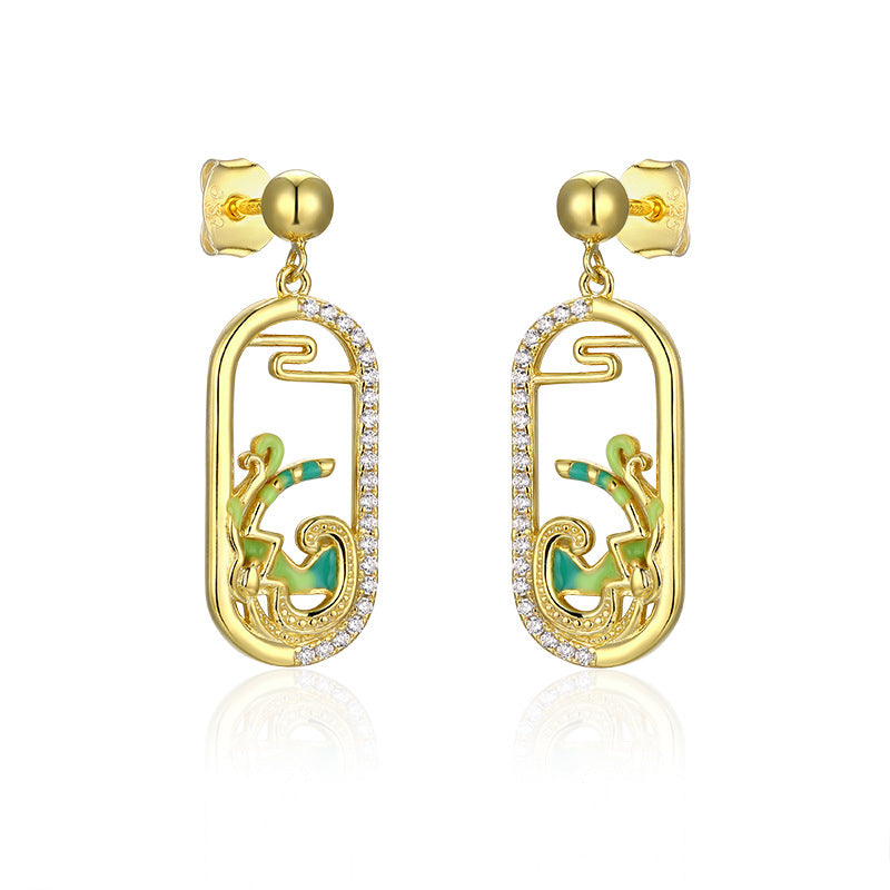 Bfirst Earrings 925 Silver Versatile Dunhuang Style Gift