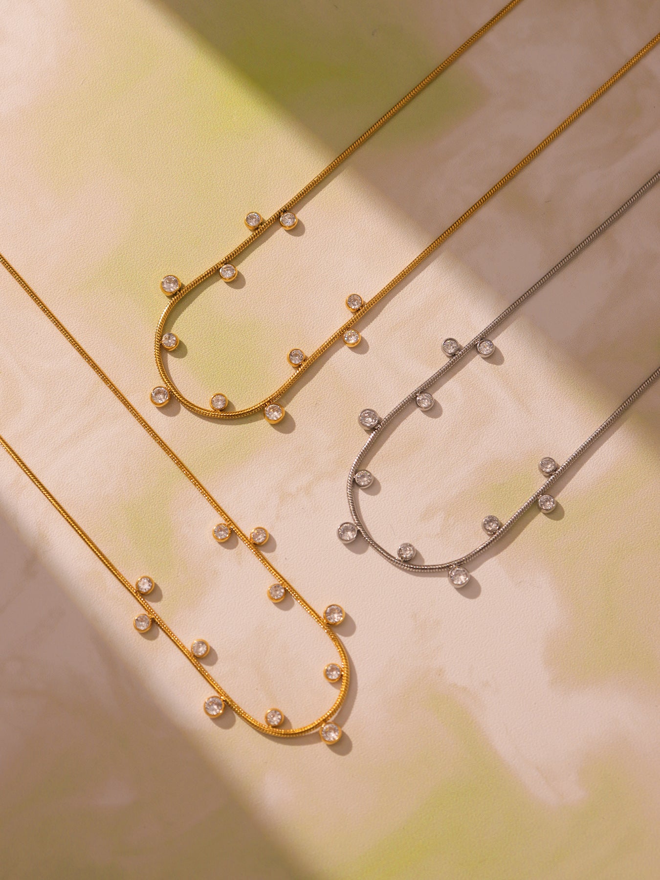 Planderful Zircon Necklace Exquisite Stainless For Women