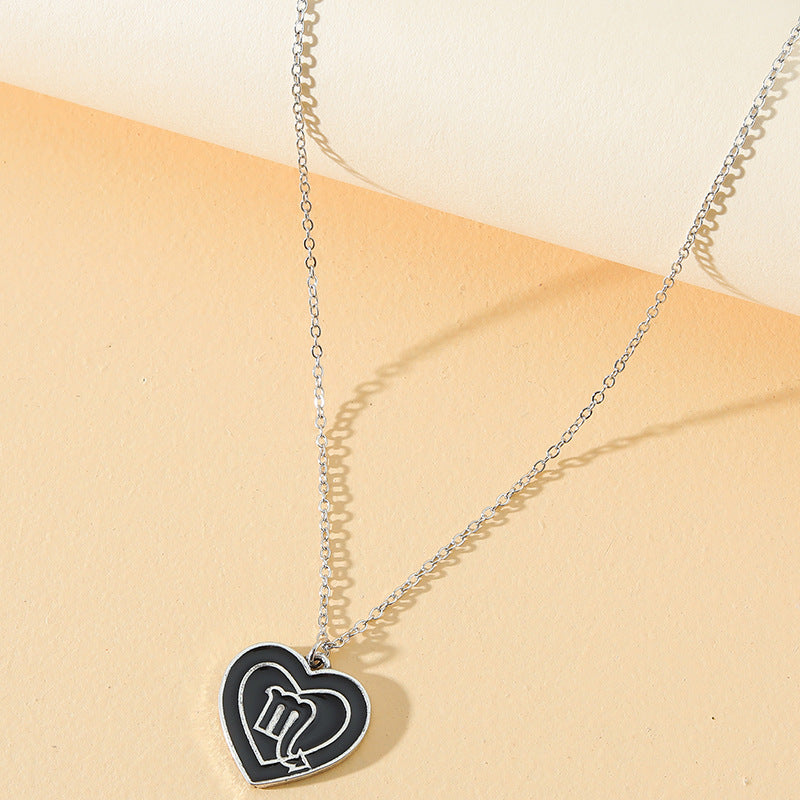 Mystical Zodiac Charm Necklace with Gold Roman Coin Pendant