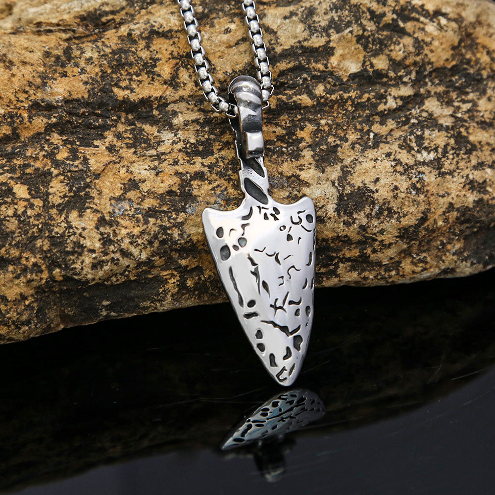 AliExpress Retro Men's Pendant Stainless Steel Triangular Rune Necklace Jewelry Accessories