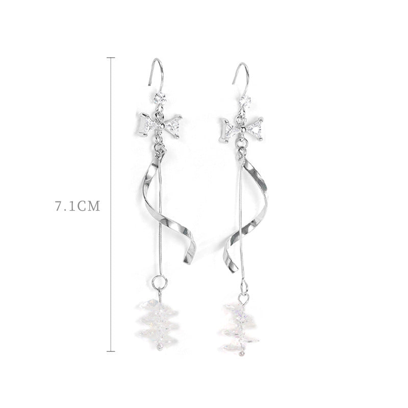 French Bow 925 Sterling Silver Earrings