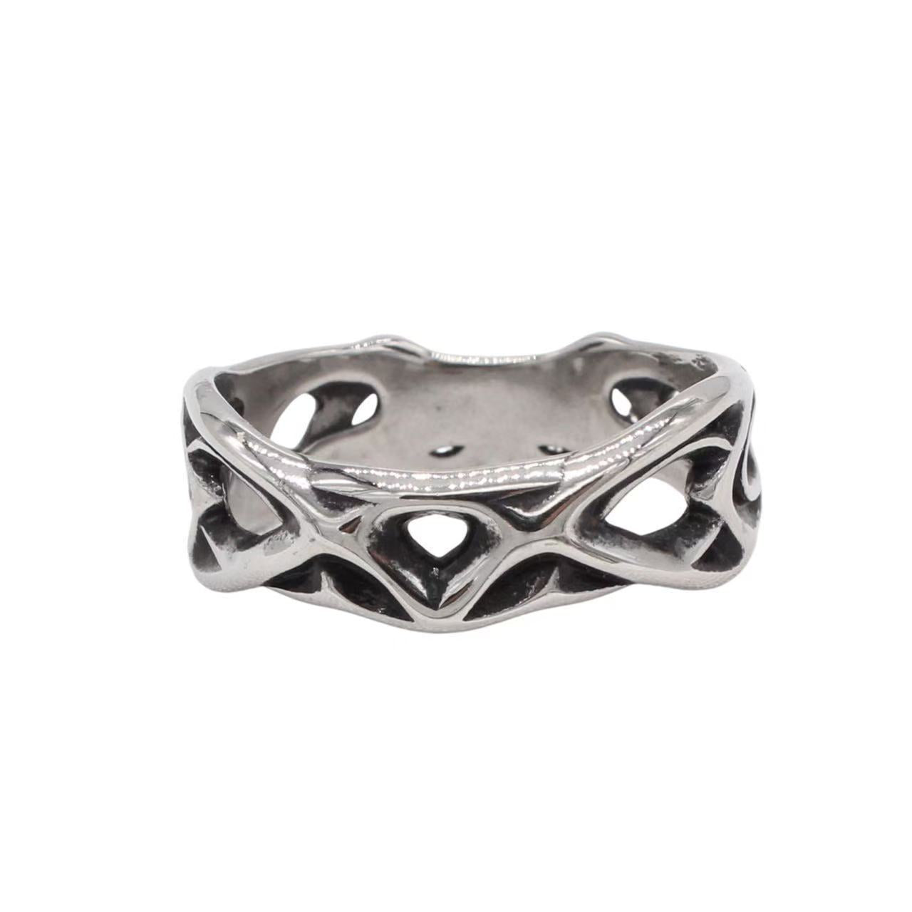 Planderful Jewelry Titanium Ring For Men Flame Retro Style European American Inspired Design