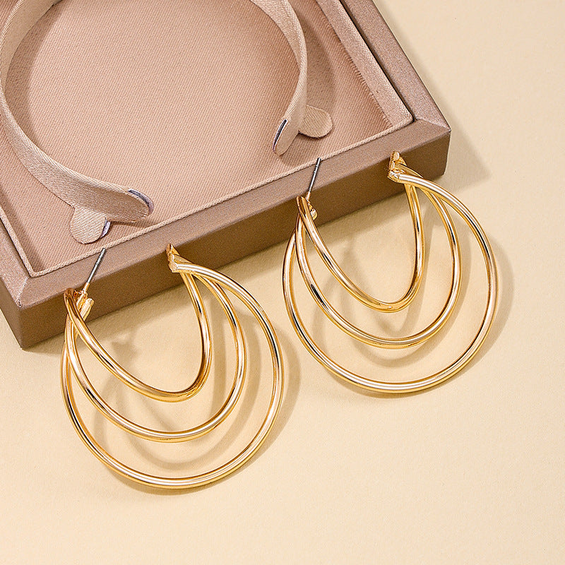 Exaggerated Multi-layer Circle Earrings - Vienna Verve Collection - European American Fashion Influenced