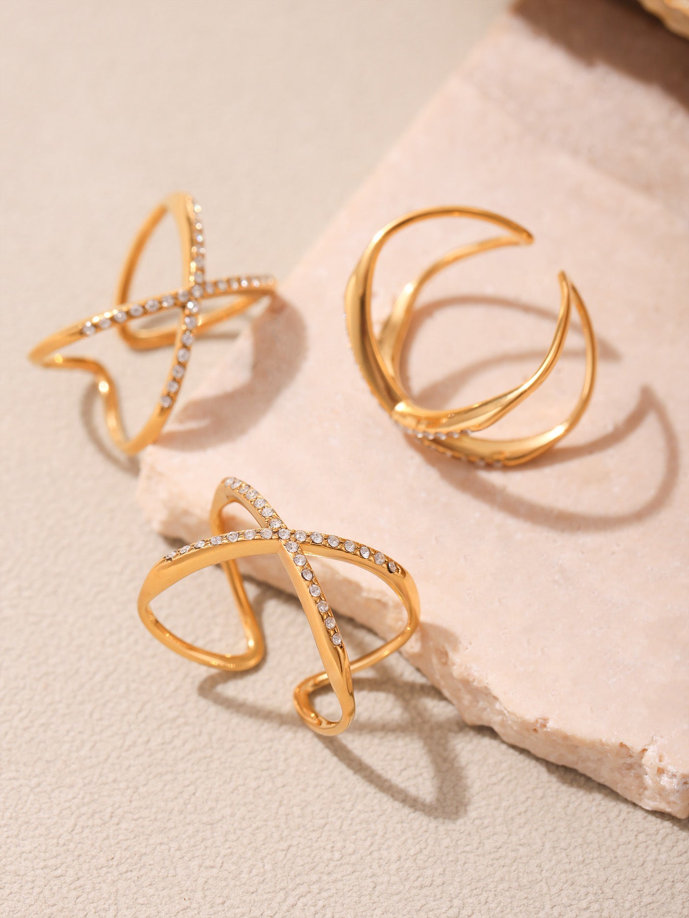 Planderful Everyday Genie Zircon Star Moon Ring For Women