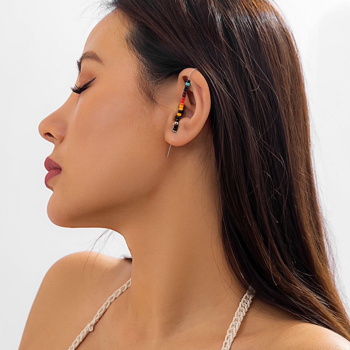 Rainbow Skull Earrings with Beaded Letters