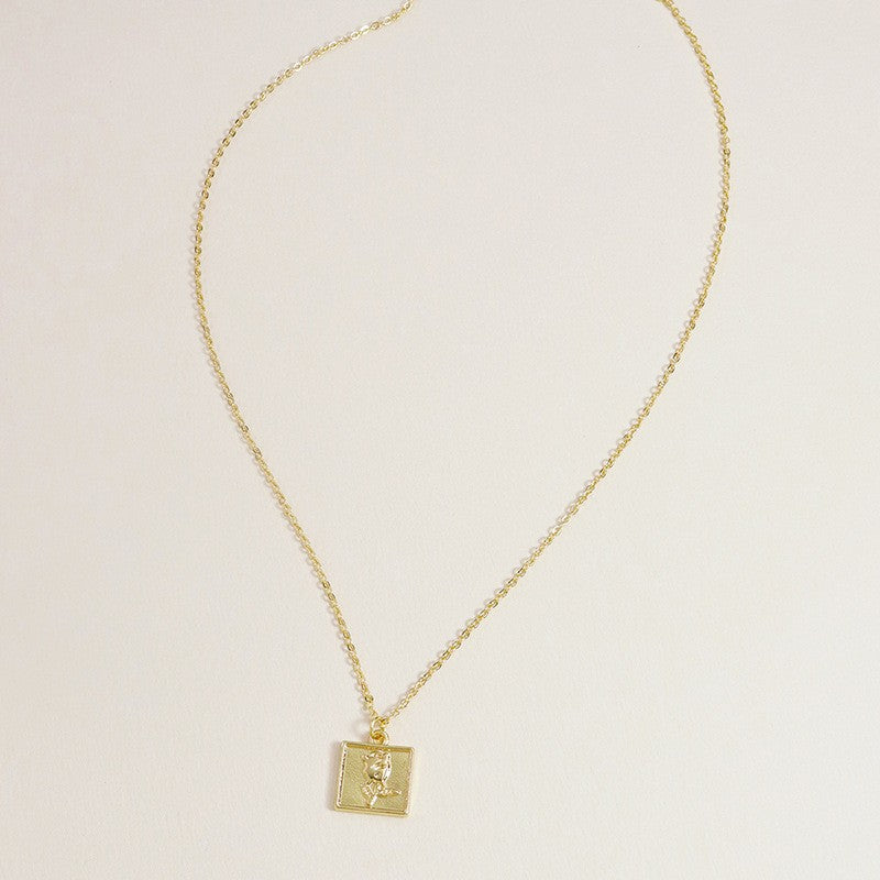 Simple Metal Rose Necklace - Exquisite Cross-Border Fashion Jewelry
