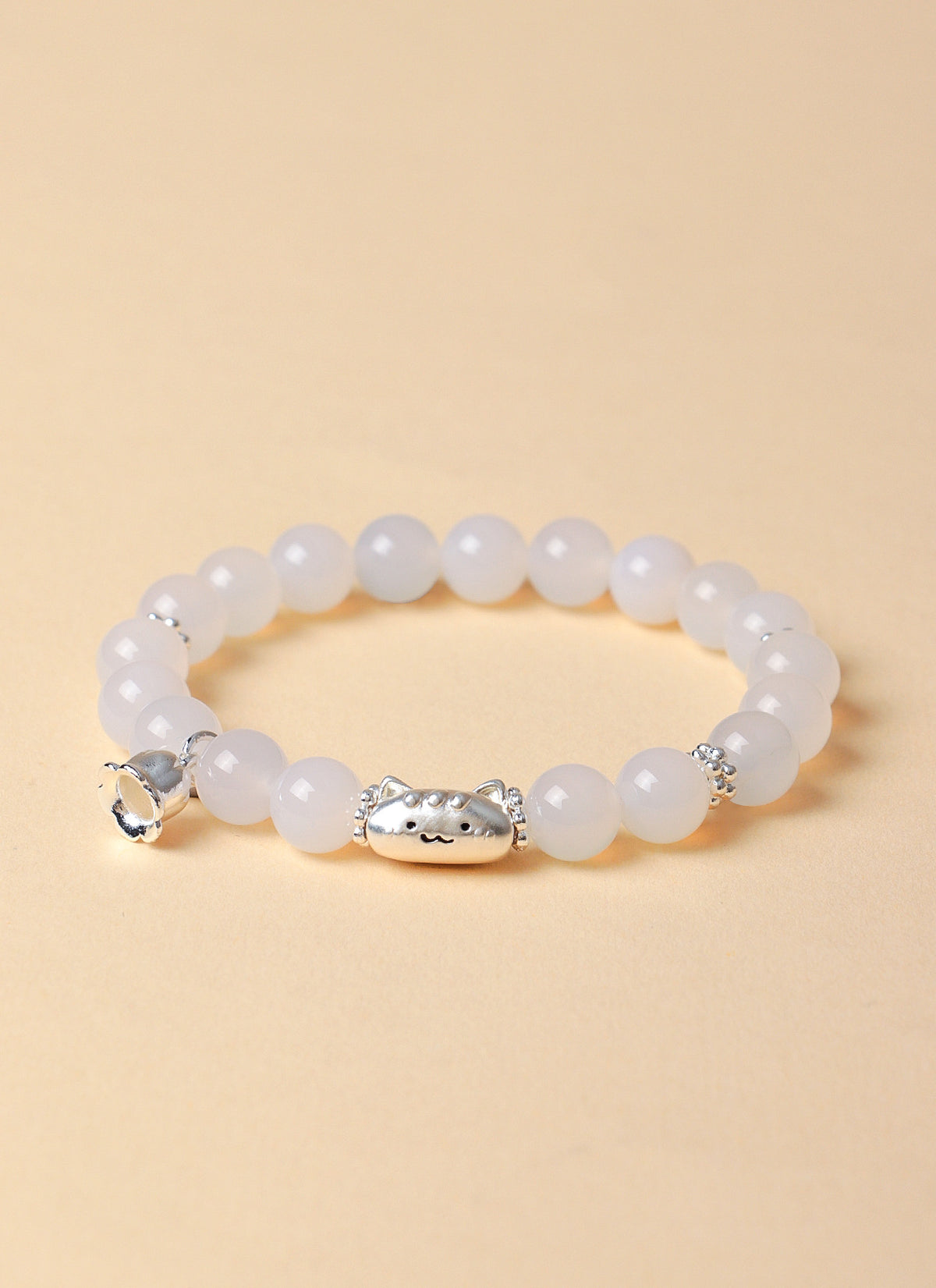 999 Silver Agate Cat Bracelet