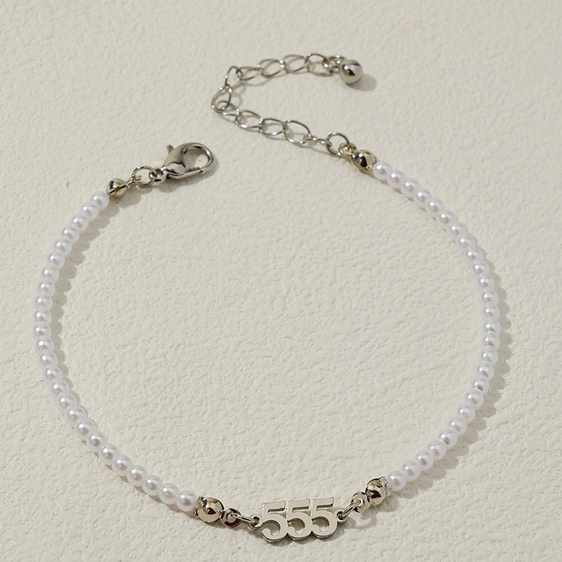 Pearl Chain Letter Pendant Bracelet - Vienna Verve Collection