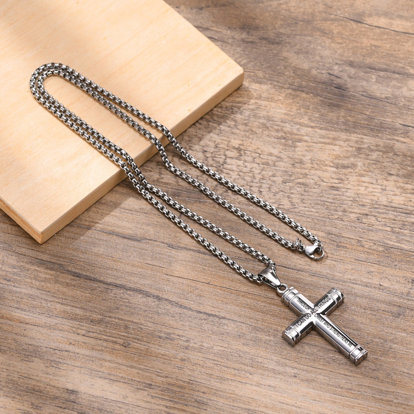 European And American Men's Fashion Titanium Steel Cross Pendant