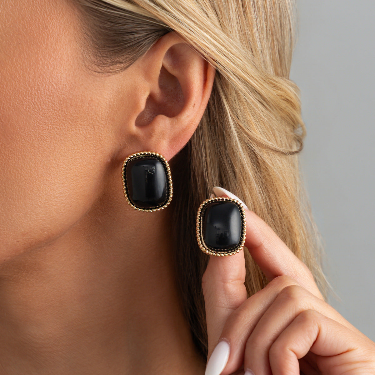 Planderful Vienna Verve Tiger's Eye Square Stud Earrings For Women Elegant Geometric Retro Jewelry