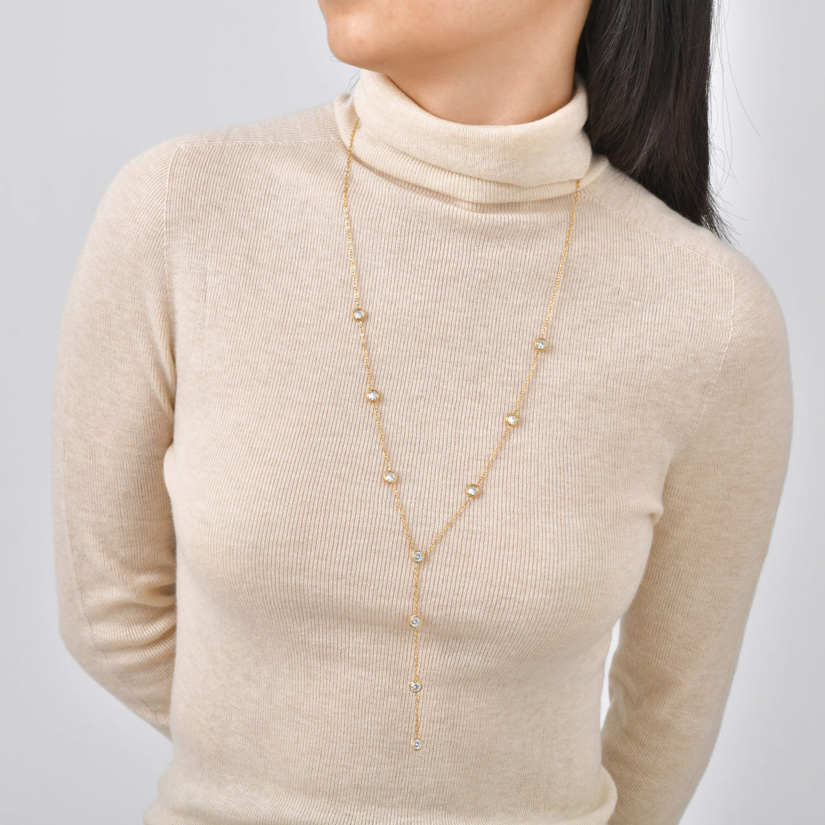 Stainless Steel Autumn & Winter & Double-Layer Imitation Pearl Round Zirconium Necklace