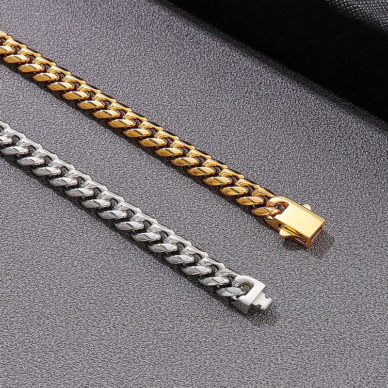 Daily Trendy Men's 8mm Double Weaving Round Grinding Men's Stainless Steel Necklace, Minimalist