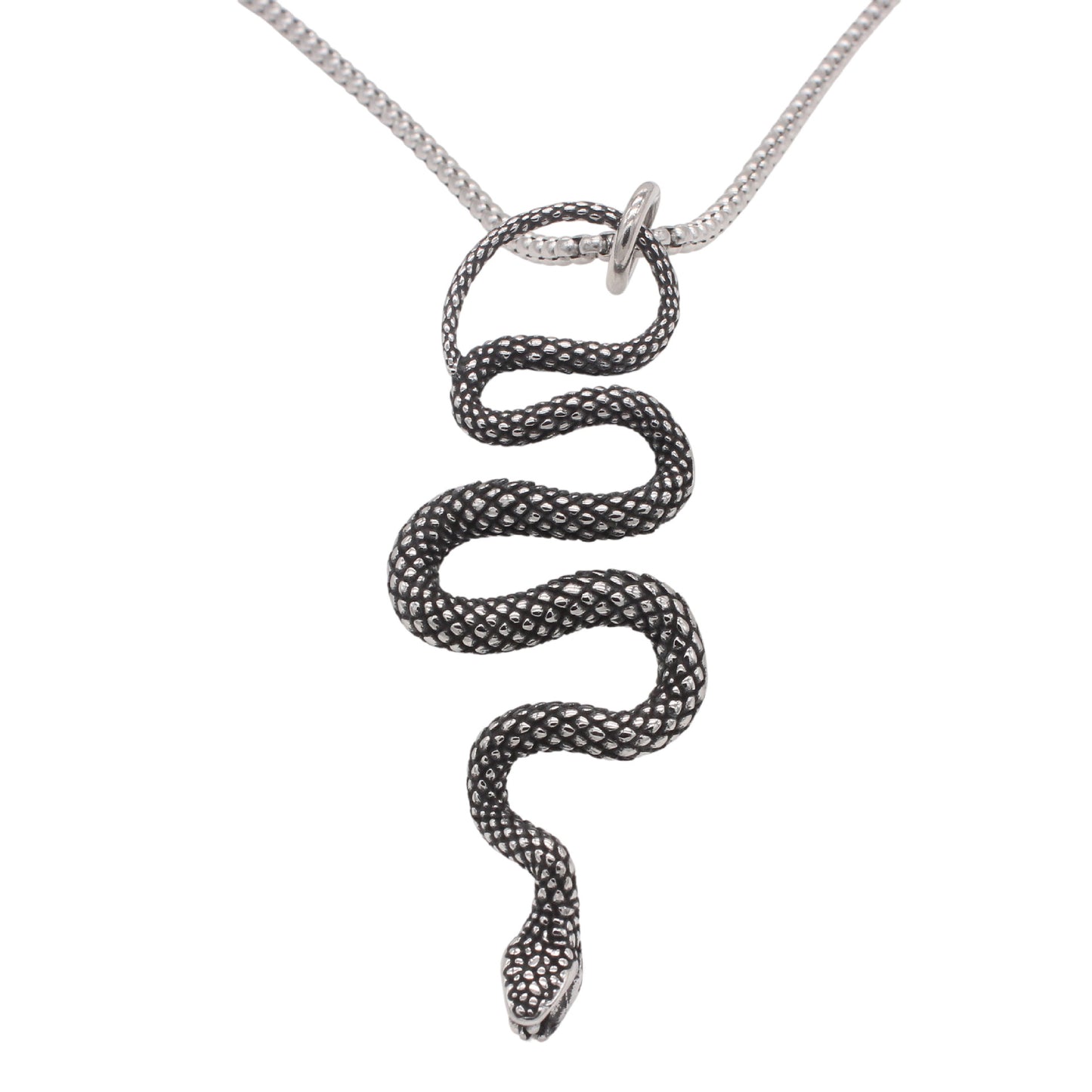 Planderful Jewelry Titanium Snake Pendant for Men