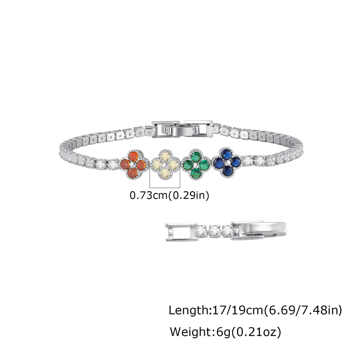 Devil's Eye Flower Zircon Copper Bracelet