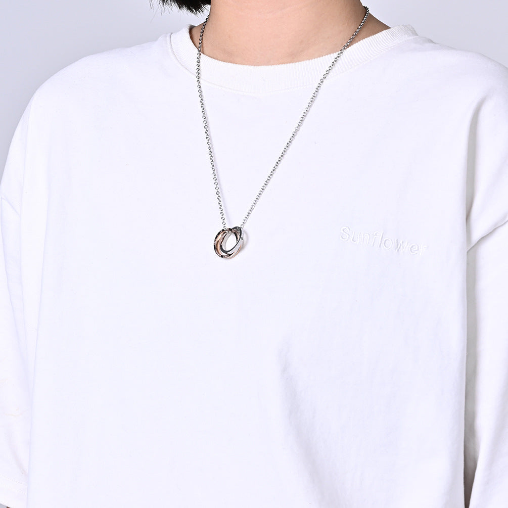 Eternal Love Men's and Women's Double Ring Couple Necklace