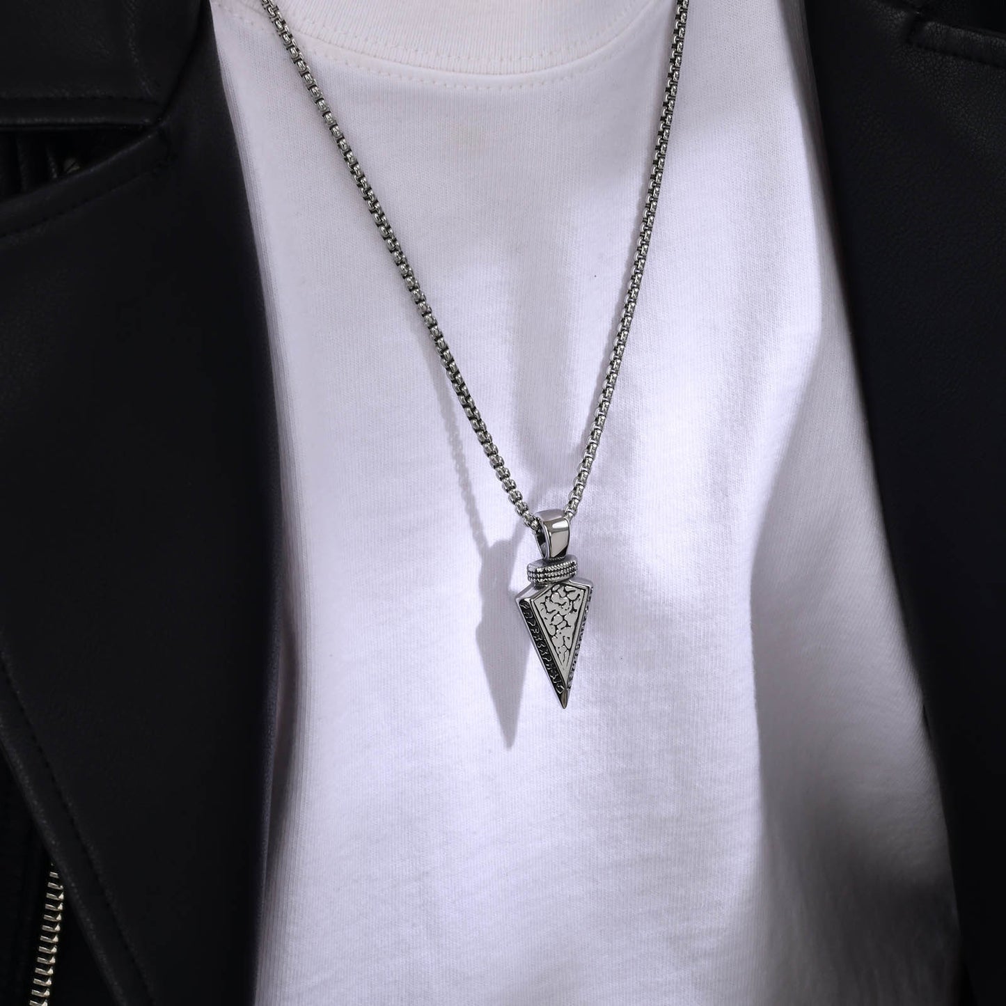 Stainless Steel Viking Arrow Pendant Men's Necklace Jewelry