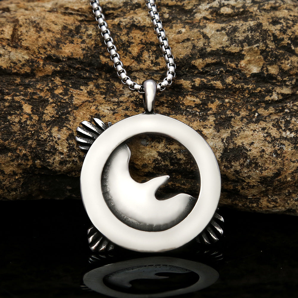 Fashionable Personalized Titanium Steel Viking Eagle Necklace