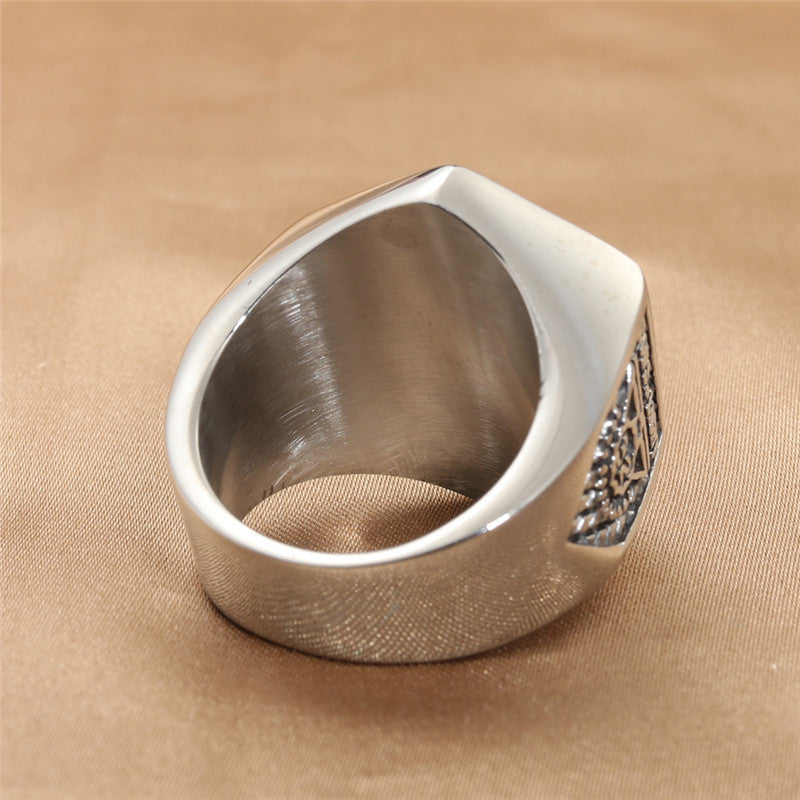 Retro Masonic Eye Ring for Men - Trendy Titanium Steel Jewelry Accessories