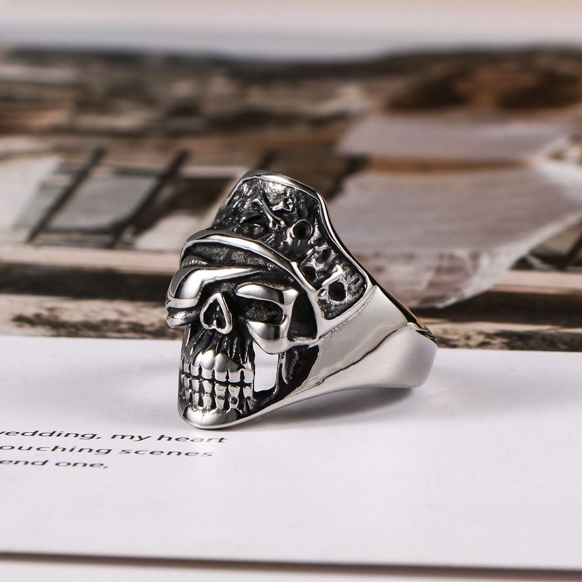 Punk Skull Ring Titanium Steel Jewelry Retro Style Bold