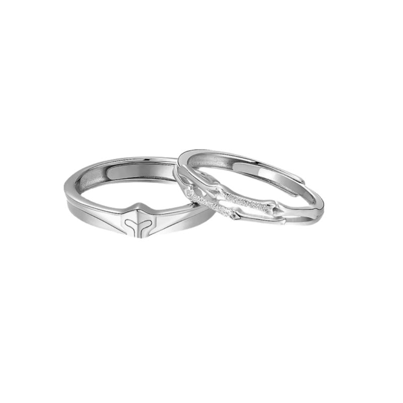 Planderful 925 Sterling Silver Couple Ring For Him And Her Niche Design Adjustable High End Jewelry