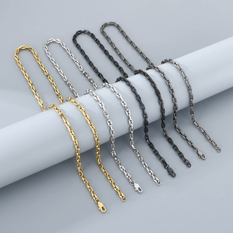 Planderful Premium Titanium Steel Mens Bracelet Interlock