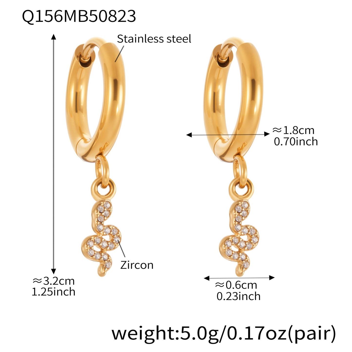 Planderful Zircon Earrings Exquisite Gold Plated For Women