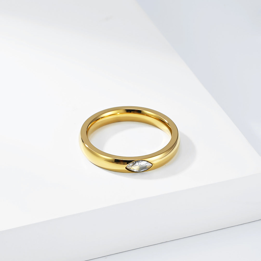 Stainless Steel Gemstone Ring