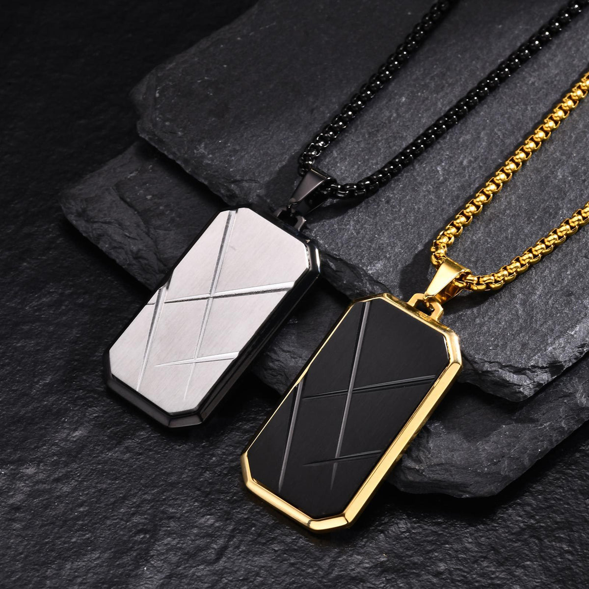 Geometric Stainless Steel Necklace for Men