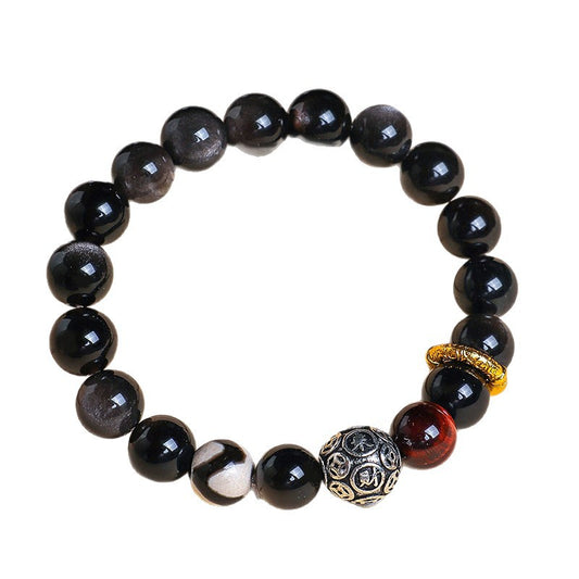 Obsidian Agate Eye Bracelet