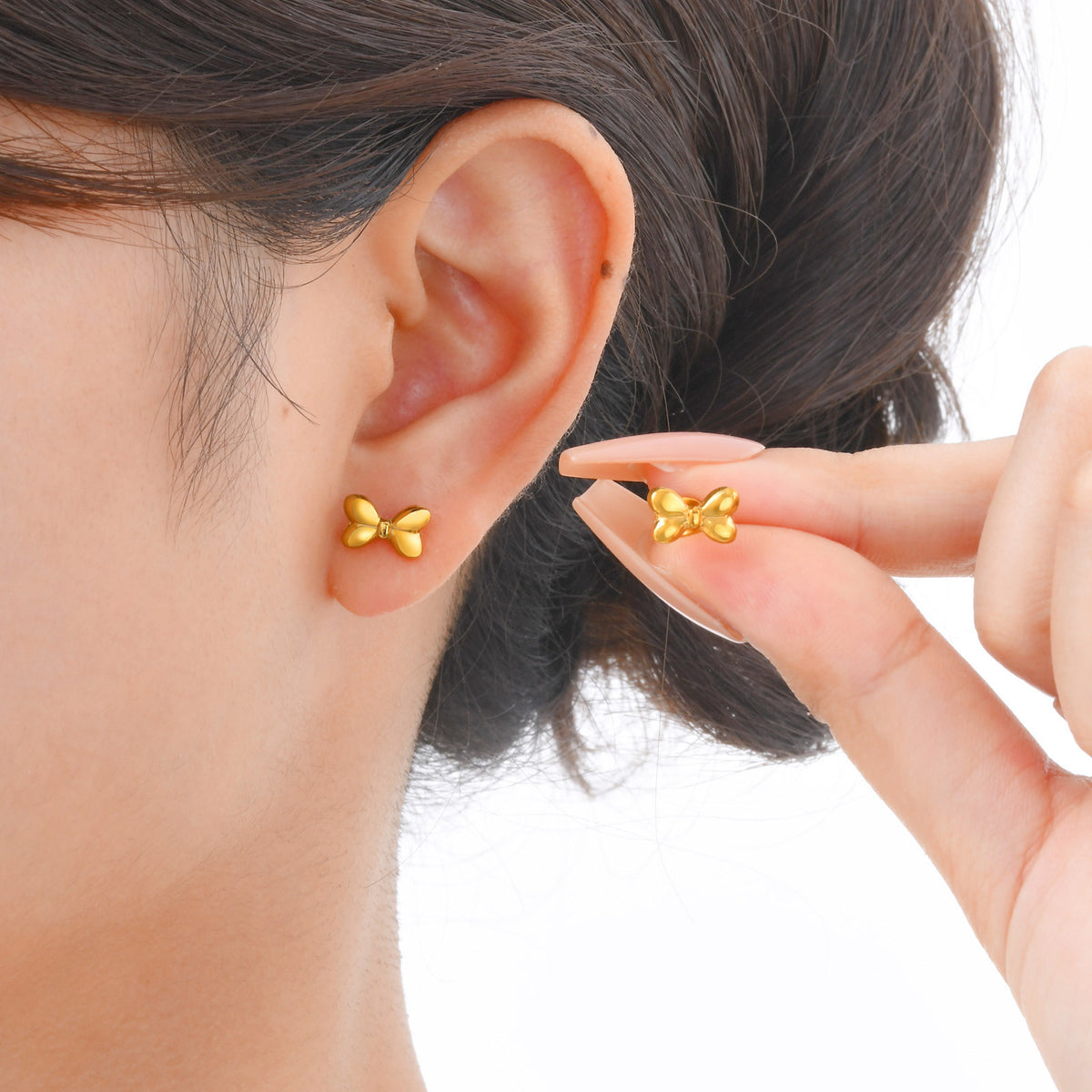 Gold-Tone Statement Earrings — Pair