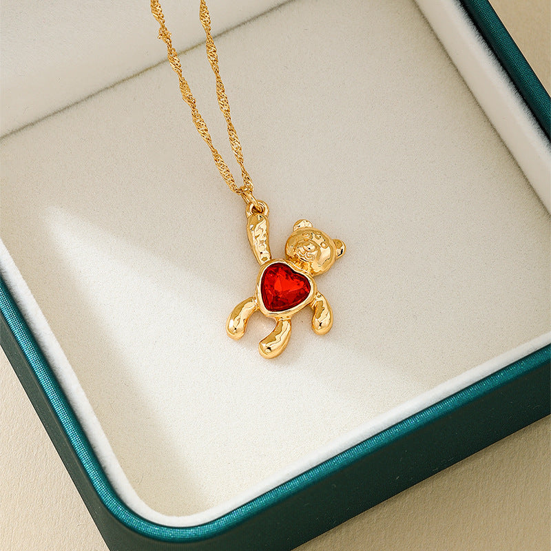 Planderful Vienna Verve Necklace and Earrings Set – Fashionable Red Love Design