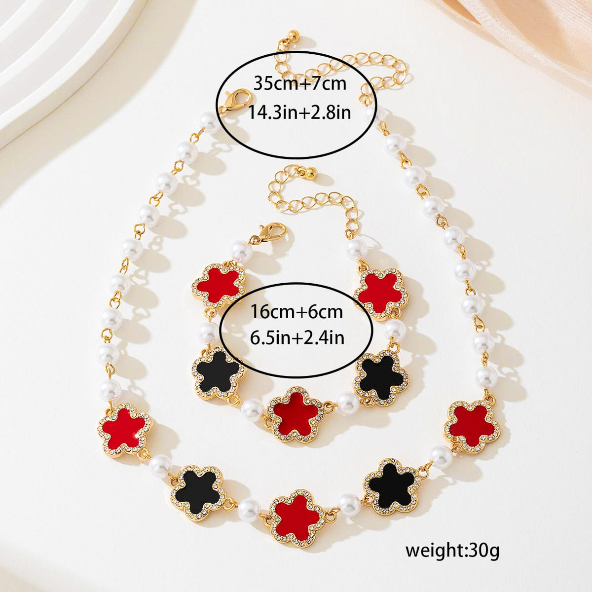 Fashionable Metal Five-Leaf Clover Jewelry Set for Women