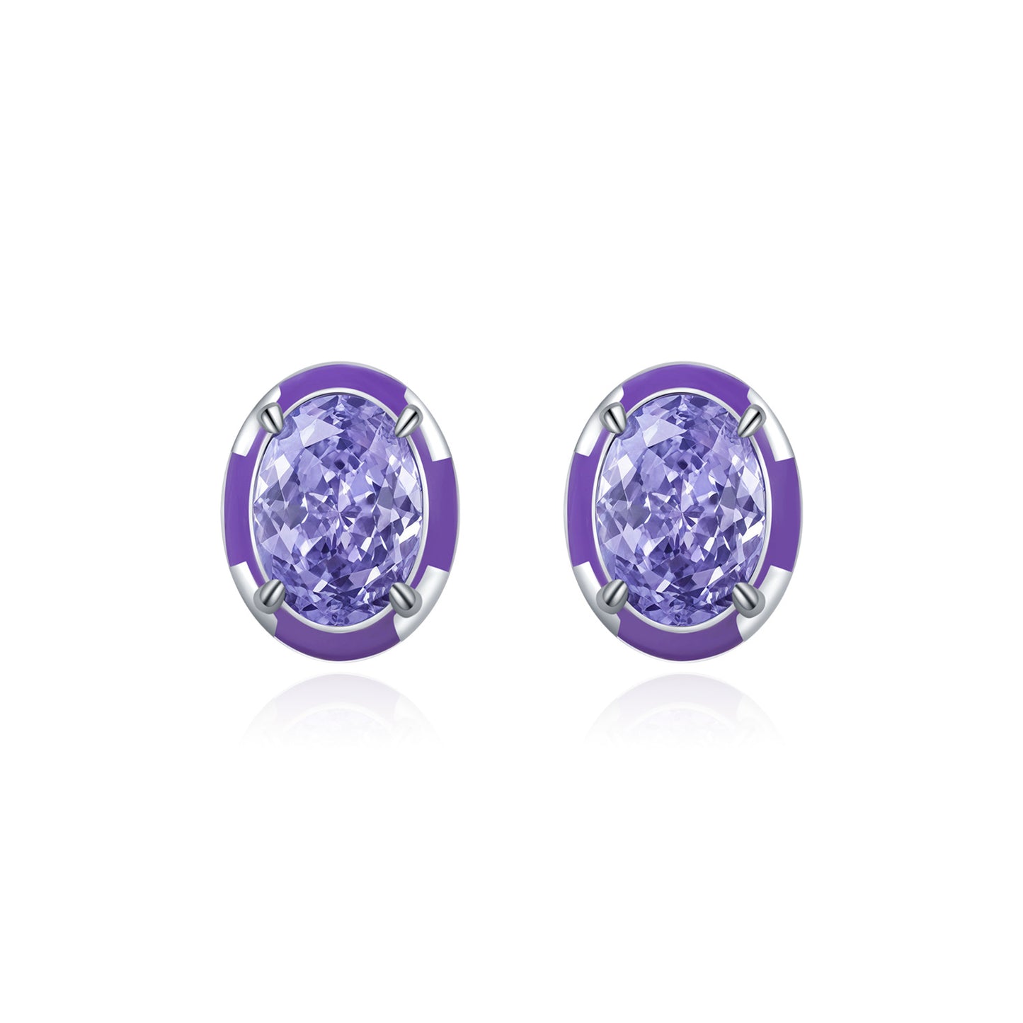 Planderful Everyday Genie Earrings – Elegant Geometric Design with Lavender Zircon